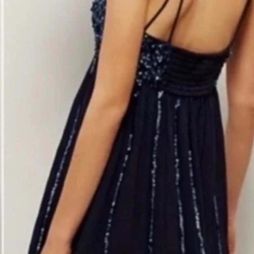 Free‎ People Black Beaded Spaghetti Strap Dress - Picture 2 of 4